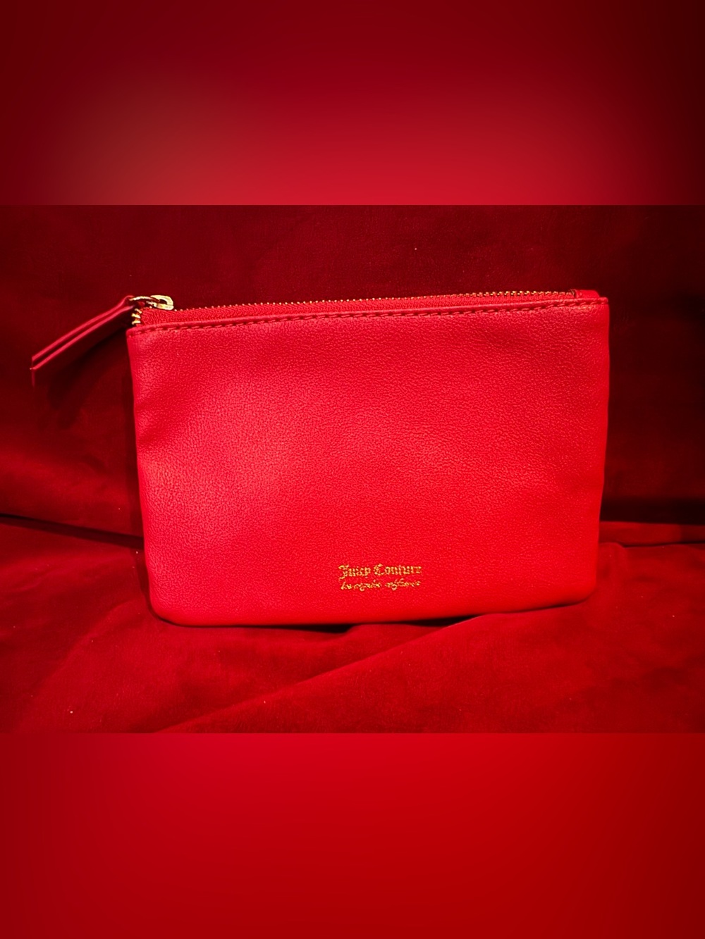 Juicy Couture Red Leather Cosmetics Bag